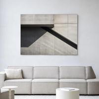 Urban Cotton Wandkleed 'Concrete Detail' 110 x 145cm in Frame - black