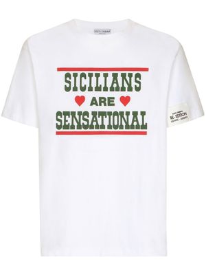 Dolce & Gabbana t-shirt en coton à imprimé graphique - Blanc