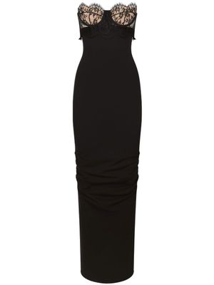 Dolce & Gabbana robe longue sans manches à détail en dentelle - Noir