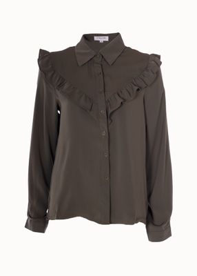 Blouse met broderie details groen