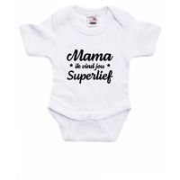 Mama superlief cadeau baby rompertje wit jongen/meisje - thumbnail