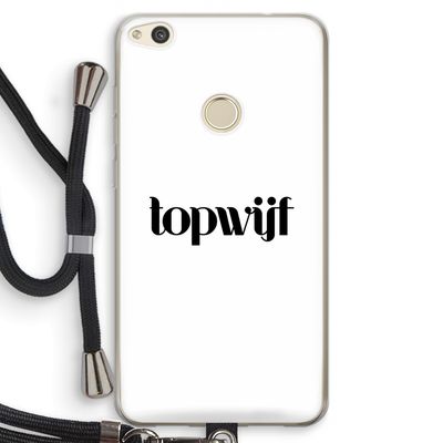 Topwijf Wit: Huawei Ascend P8 Lite (2017) Transparant Hoesje met koord