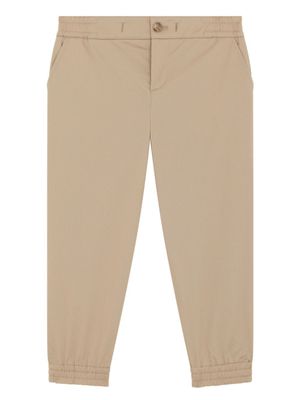 Dolce & Gabbana Kids pantalon à plaque logo - Tons neutres