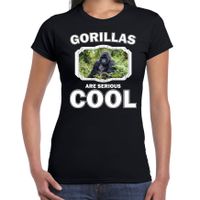 Dieren gorilla t-shirt zwart dames - gorillas are cool shirt