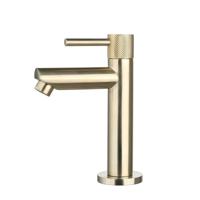 Fonteinkraan Opbouw Sanilux Ribb Rond Met Geribbeld Knop Goud Geborsteld Sanilux