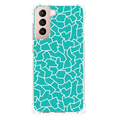 Samsung Galaxy S21 FE Back Cover Cracks Blue Samsung Galaxy S21 FE Back Cover Cracks Blue