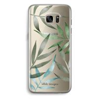 Tropical watercolor leaves: Samsung Galaxy S7 Edge Transparant Hoesje - thumbnail