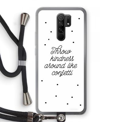 Confetti: Xiaomi Redmi 9 Transparant Hoesje met koord
