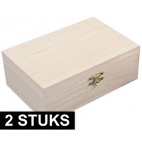 2x stuks Houten kistjes van 15 cm