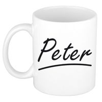 Naam cadeau mok / beker Peter met sierlijke letters 300 ml