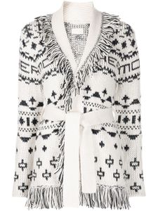 MOTHER cardigan à franges - Blanc