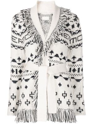 MOTHER cardigan à franges - Blanc