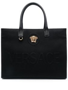 Versace grand sac cabas La Medusa en toile - Noir