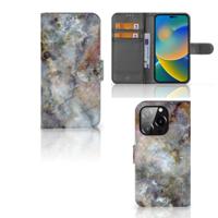 iPhone 14 Pro | Bookcase | Marmer Grijs iPhone 14 Pro | Bookcase | Marmer Grijs