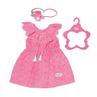 BABY born trendy bloemenjurk - 43 cm - roze