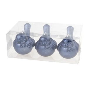 3x stuks decoratie vogels op clip blauw 10 cm