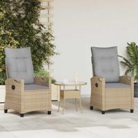 Tuinstoel 2 pcs Beige en Licht Grijs 56 x 60 x 112 cm