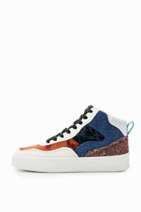 Middelhoge sneakers met patch - MATERIAL FINISHES - 38