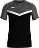 JAKO 6124D T-Shirt Iconic Dames - Zwart/Antraciet - 40