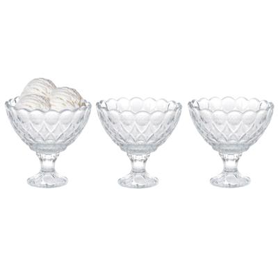 IJcoupes / dessert serveer schaaltjes op voet - set 3x stuks - glas - 200 ml IJcoupes / dessert serveer schaaltjes op voet - set 3x stuks - glas - 200 ml