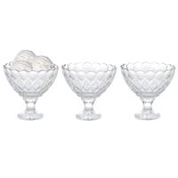 IJcoupes / dessert serveer schaaltjes op voet - set 3x stuks - glas - 200 ml IJcoupes / dessert serveer schaaltjes op voet - set 3x stuks - glas - 200 ml