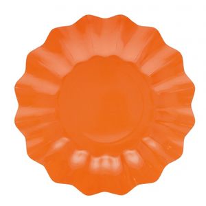 40x Diepe kartonnen bordjes oranje 27 cm