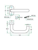 Gatdeel CHASE rvs mat 8mm ovaal rozet