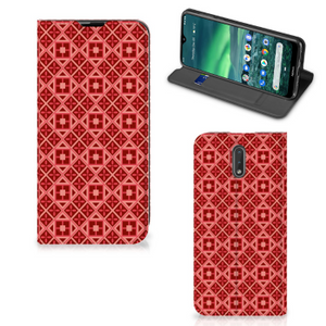 Nokia 2.3 Hoesje met Magneet Batik Rood