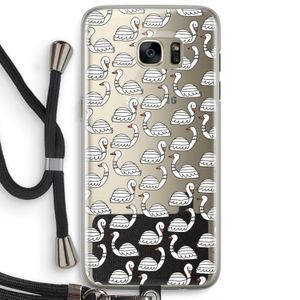 Zwanen: Samsung Galaxy S7 Edge Transparant Hoesje met koord