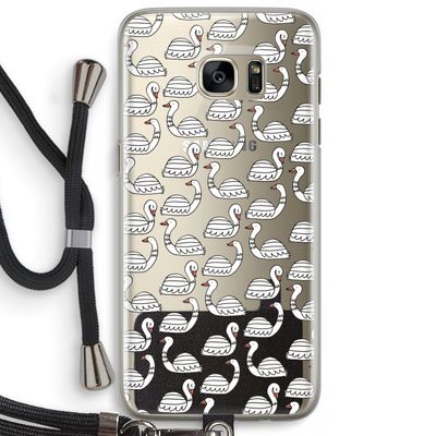 Zwanen: Samsung Galaxy S7 Edge Transparant Hoesje met koord
