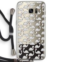 Zwanen: Samsung Galaxy S7 Edge Transparant Hoesje met koord
