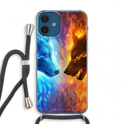 Fire & Ice: iPhone 12 mini Transparant Hoesje met koord