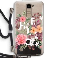Hello in flowers: LG K10 (2016) Transparant Hoesje met koord