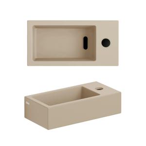 Clou Flush 3 fontein 36x18cm met kraangat rechts mat mosterd keram CL/03.34030