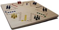 HOT Sports houten keezenspel / keezen bordspel / keezbord hout 4 + 6 personen - thumbnail