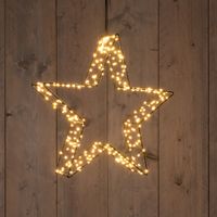 Metal 36 cmx7 cm 3D Star Black With 300Led Classic Warm - Anna's Collection