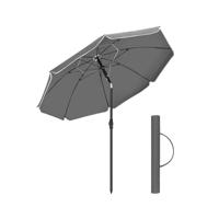 Strandparasol met UPF 50+ UV-bescherming, Grijs / Ø 200 cm