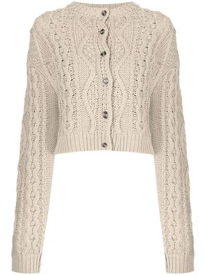 Rokh ensemble haut-cardigan en maille torsadée - Marron