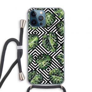 Geometrische jungle: iPhone 12 Pro Transparant Hoesje met koord