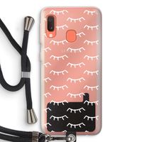 Wimpers: Samsung Galaxy A20e Transparant Hoesje met koord