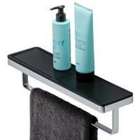 Handdoekrek Geesa Frame | 40 cm | Met plateau | Zwart-Chroom