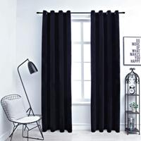 VidaXL Gordijn verduisterend met ringen 2 st 140x225 cm fluweel zwart