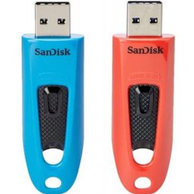 SanDisk Ultra 64GB USB Stick - Rood, Blauw