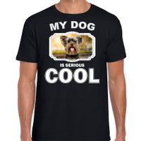 Yorkshire terrier honden t-shirt my dog is serious cool zwart voor heren