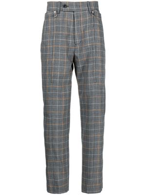 SONGZIO pantalon en laine à carreaux - Noir