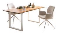 Artistiq Eettafel 'Anissa' Acaciahout en metaal, 160 x 90cm, kleur Wit
