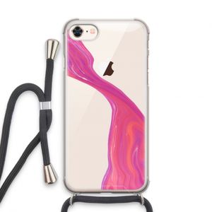 Paarse stroom: iPhone 7 Transparant Hoesje met koord