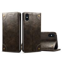 Voor iPhone XS Max barok eenvoudige horizontale Flip lederen draagtas met houder & kaartsleuven & portemonnee (zwart)