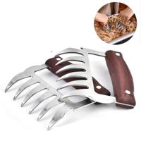 2 PC's Bear Claw vormige roestvrijstalen Barbecue vork kip versnipperd houten verwerken anti-slip creatieve keuken vork klauw vlees klauw Splitter me