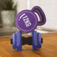 Wash 'n' Workout spons set van kettle bell en dumbell Wash 'n' Workout spons set van kettle bell en dumbell